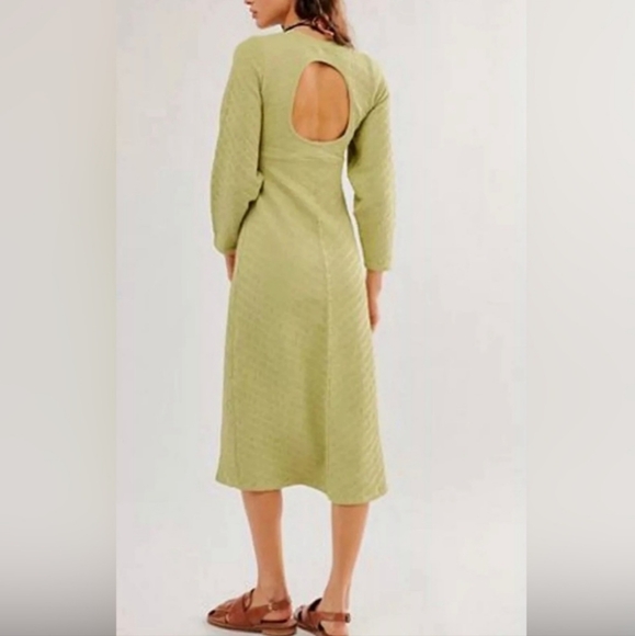 Free People Gabby Seamless Midi Dress In Green/Sage Size S/XS New With Tags - Picture 2 of 8